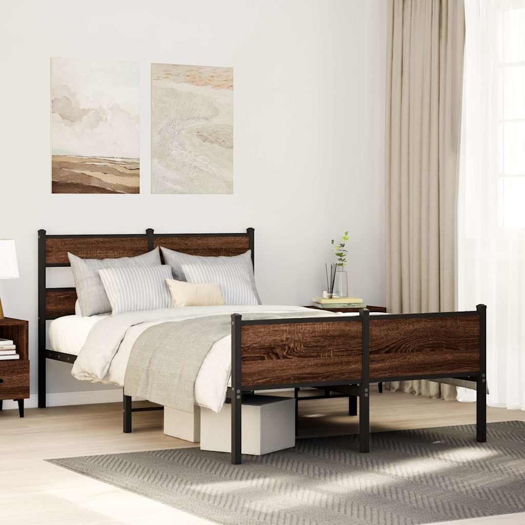 Vidaxl bedframe zonder matras bewerkt hout bruin eikenkleur 120x200 cm
