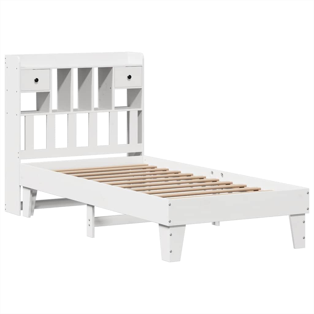 Vidaxl bedframe zonder matras massief grenenhout wit 75x190 cm