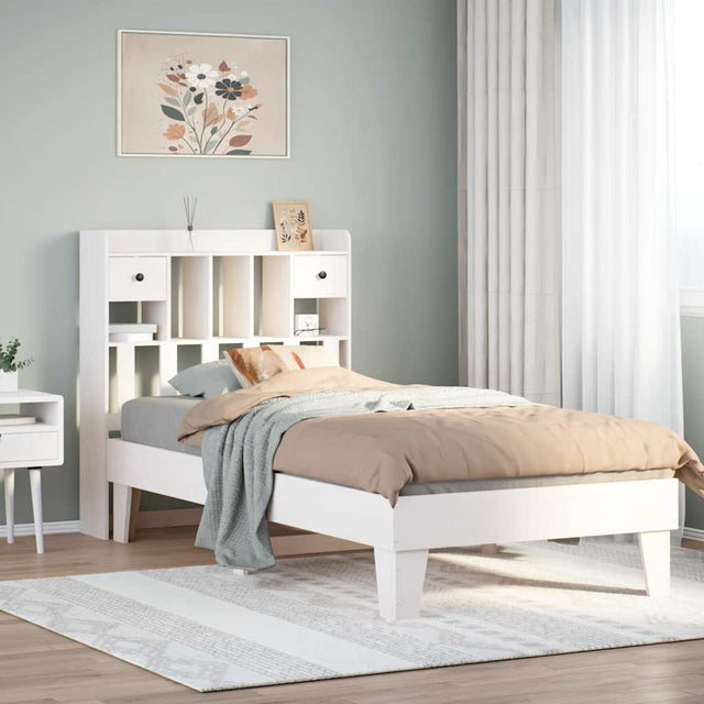 Vidaxl bedframe zonder matras massief grenenhout wit 75x190 cm