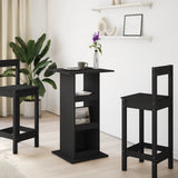 Vidaxl bartafel met opbergruimte 60x60x102 cm bewerkt hout zwart