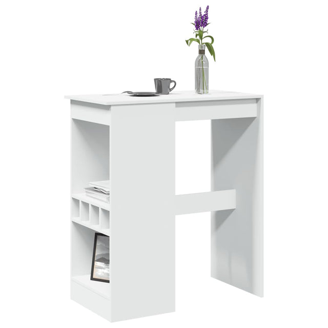 Vidaxl bartafel met rekken 90x47,5x103,5 cm bewerkt hout wit
