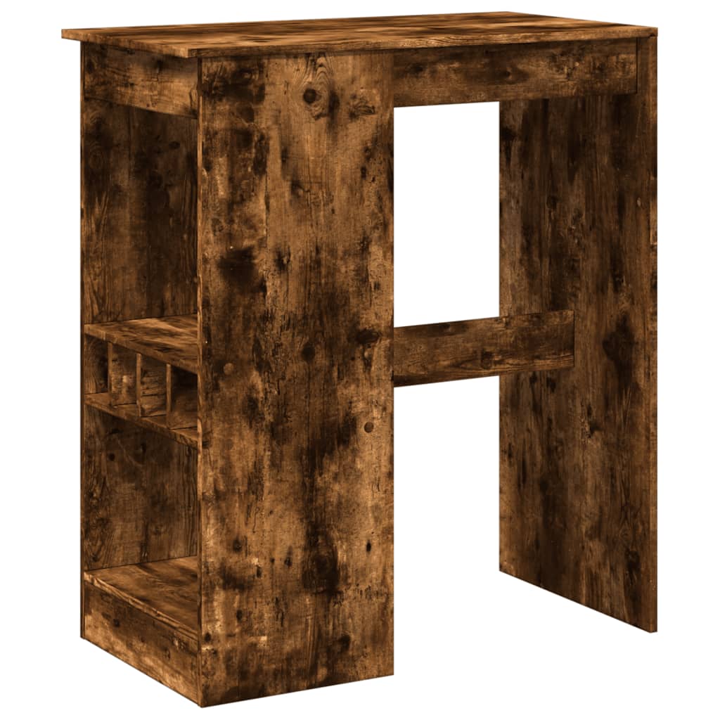 Vidaxl bartafel met rekken 90x47,5x103,5 cm bewerkt hout gerookt eiken