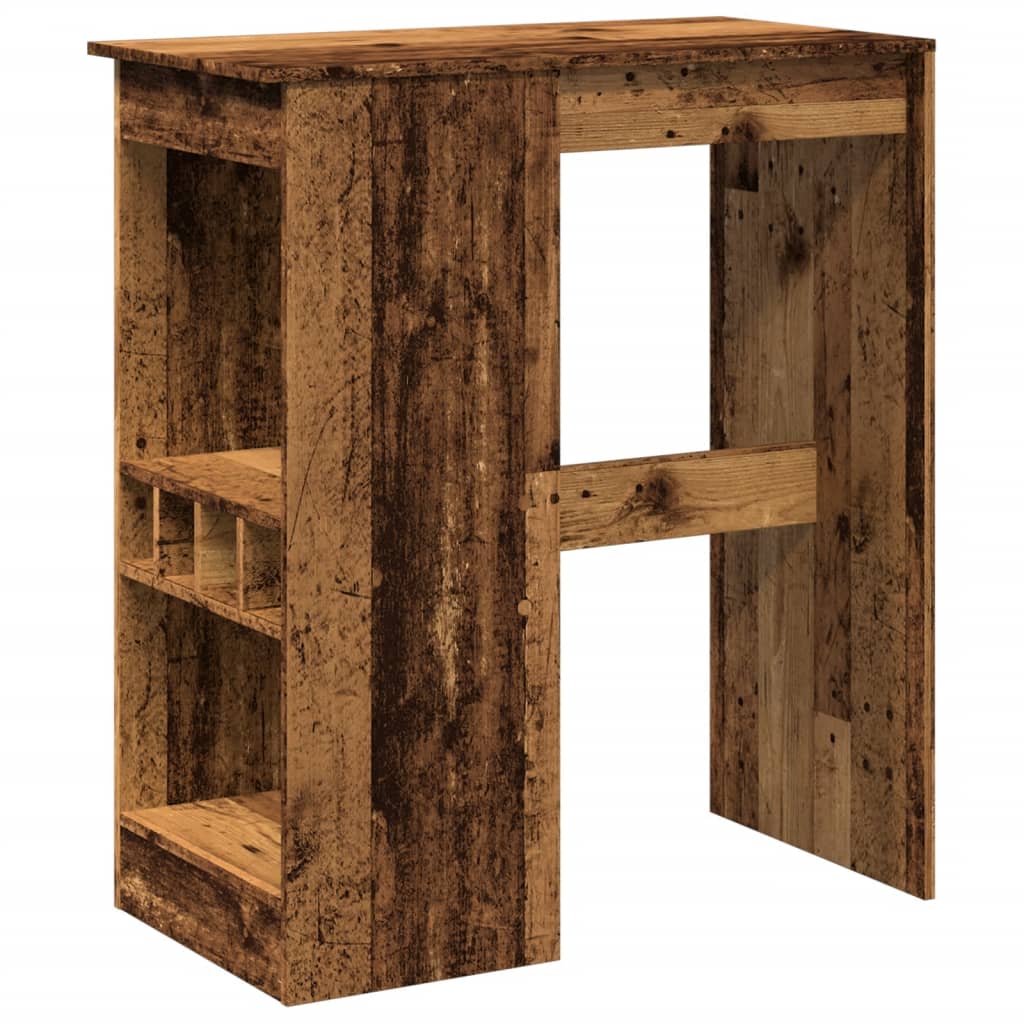 Vidaxl bartafel met rekken 90x47,5x103,5 cm bewerkt hout oud houtkleur
