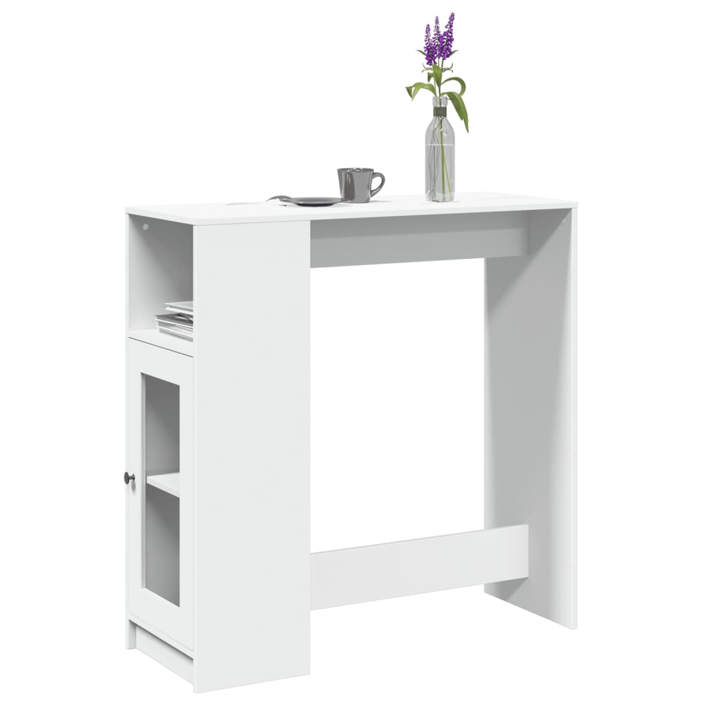 Vidaxl bartafel met rekken 101x40x103,5 cm bewerkt hout wit