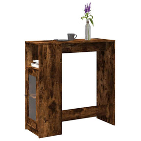 Vidaxl bartafel met rekken 101x40x103,5 cm bewerkt hout gerookt eiken