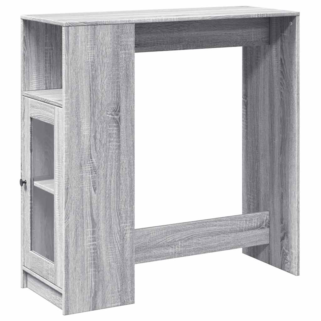 Vidaxl bartafel met rekken 101x40x103,5 cm bewerkt hout grijs sonoma