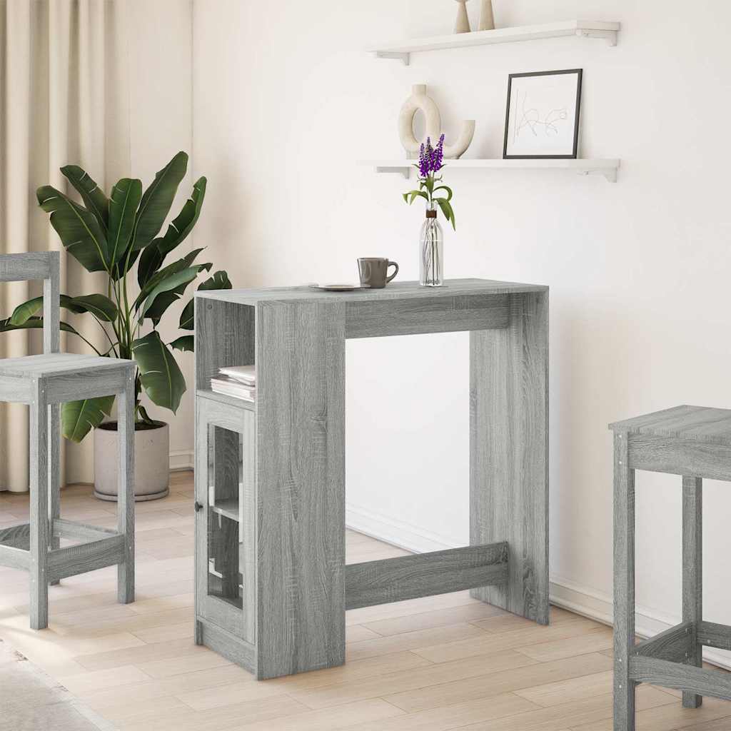 Vidaxl bartafel met rekken 101x40x103,5 cm bewerkt hout grijs sonoma