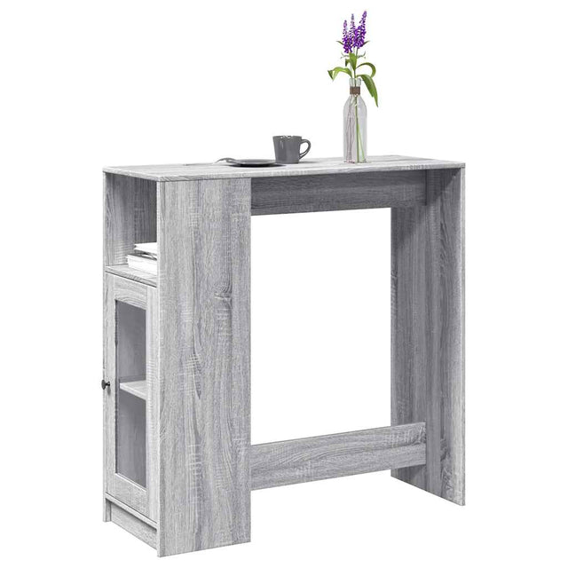 Vidaxl bartafel met rekken 101x40x103,5 cm bewerkt hout grijs sonoma
