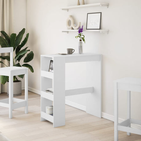 Vidaxl bartafel met rekken 90x40x103,5 cm bewerkt hout wit