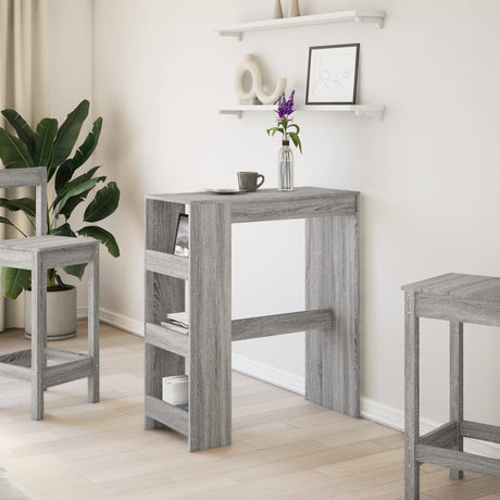 Vidaxl bartafel met rekken 90x40x103,5 cm bewerkt hout grijs sonoma