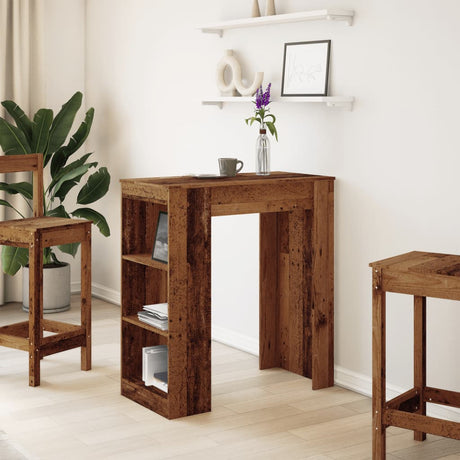 Vidaxl bartafel met rekken 95x47x103,5 cm bewerkt hout oud houtkleur