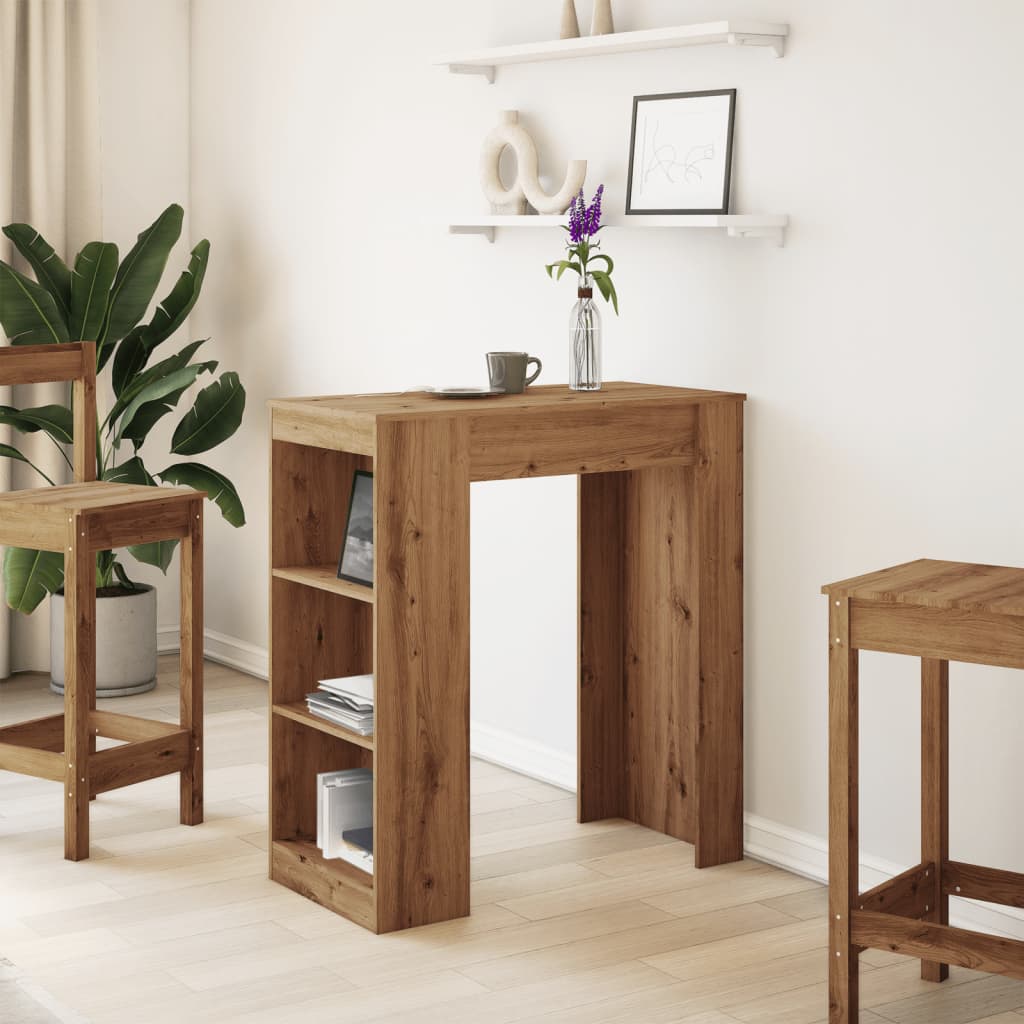 Vidaxl bartafel met rekken 95x47x103,5 cm hout artisanaal eikenkleur