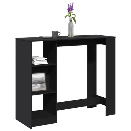 Vidaxl bartafel met schap 124x46x103,5 cm bewerkt hout zwart