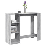 Vidaxl bartafel met schap 124x46x103,5 cm bewerkt hout grijs sonoma