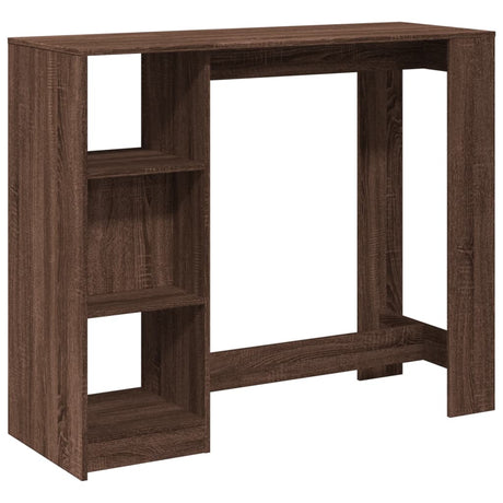 Vidaxl bartafel met schap 124x46x103,5 cm bewerkt hout bruin eiken