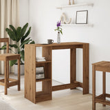 Vidaxl bartafel met schap 124x46x103,5 cm hout artisanaal eikenkleurig