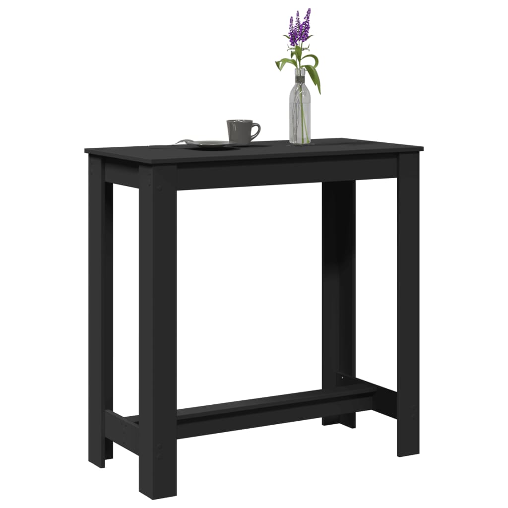 Vidaxl bartafel 102x50x103,5 cm bewerkt hout zwart