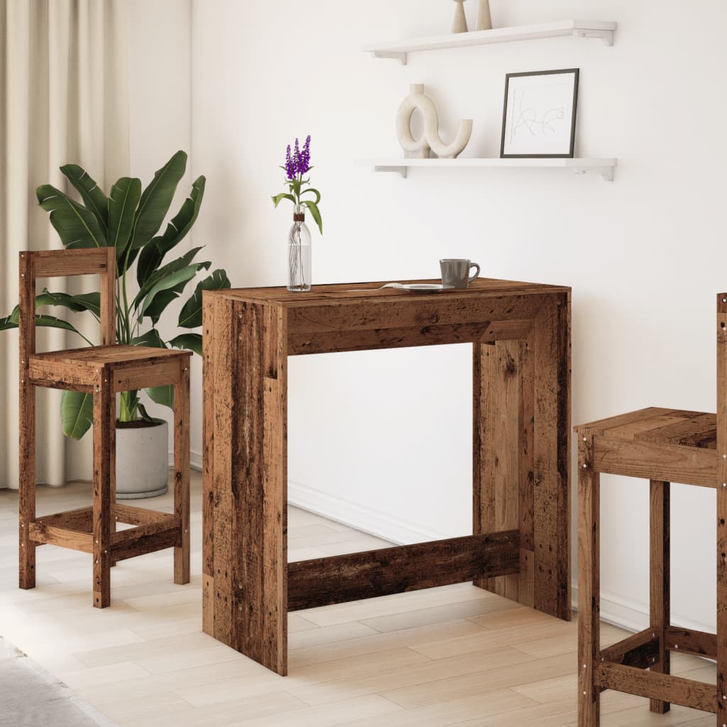 Vidaxl bartafel 102x50x103,5 cm bewerkt hout oud houtkleurig