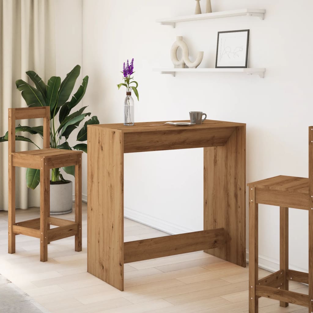 Vidaxl bartafel 102x50x103,5 cm bewerkt hout artisanaal eikenkleur