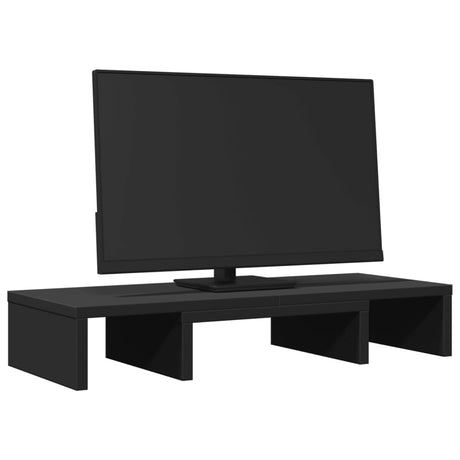 Vidaxx Monitorständer verstellbar 60x24x10,5 cm verarbeitetes Holz schwarz