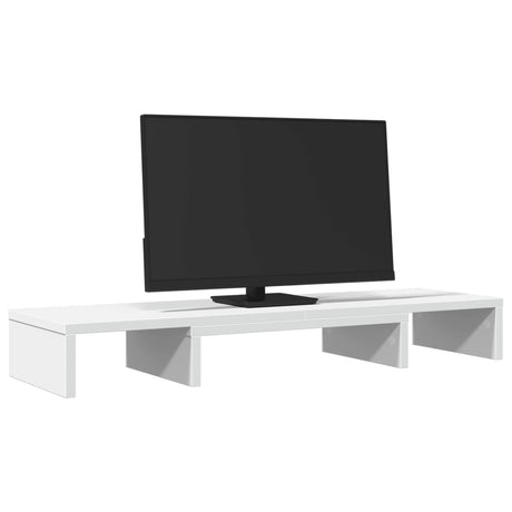 Vidaxx Monitorständer verstellbar 80x24x10,5 cm lackiertes Holz weiß