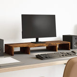 Vidaxx Monitorständer verstellbar 80x24x10,5 cm Holz geräucherte Eiche