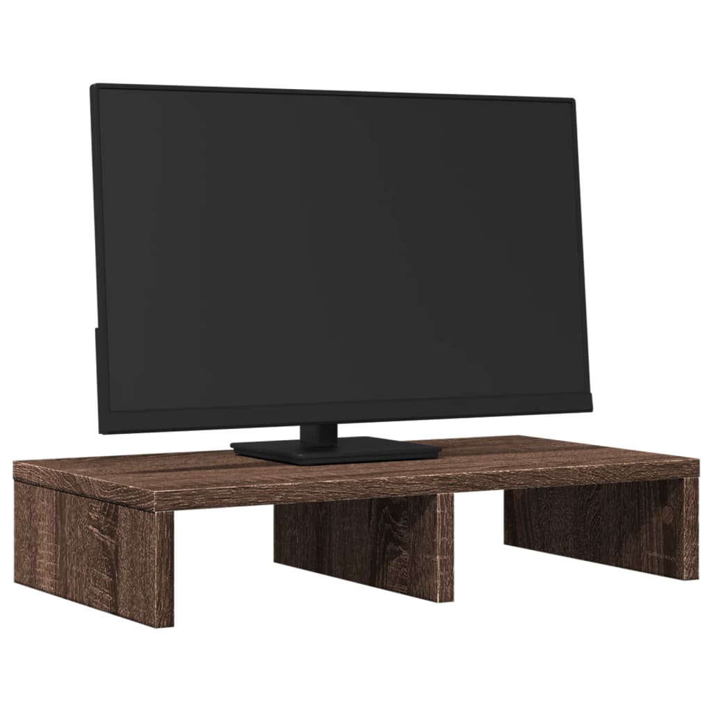 Vidaxxl Monitorständer 50x27x10 cm, Holzwerkstoff, braune Eiche