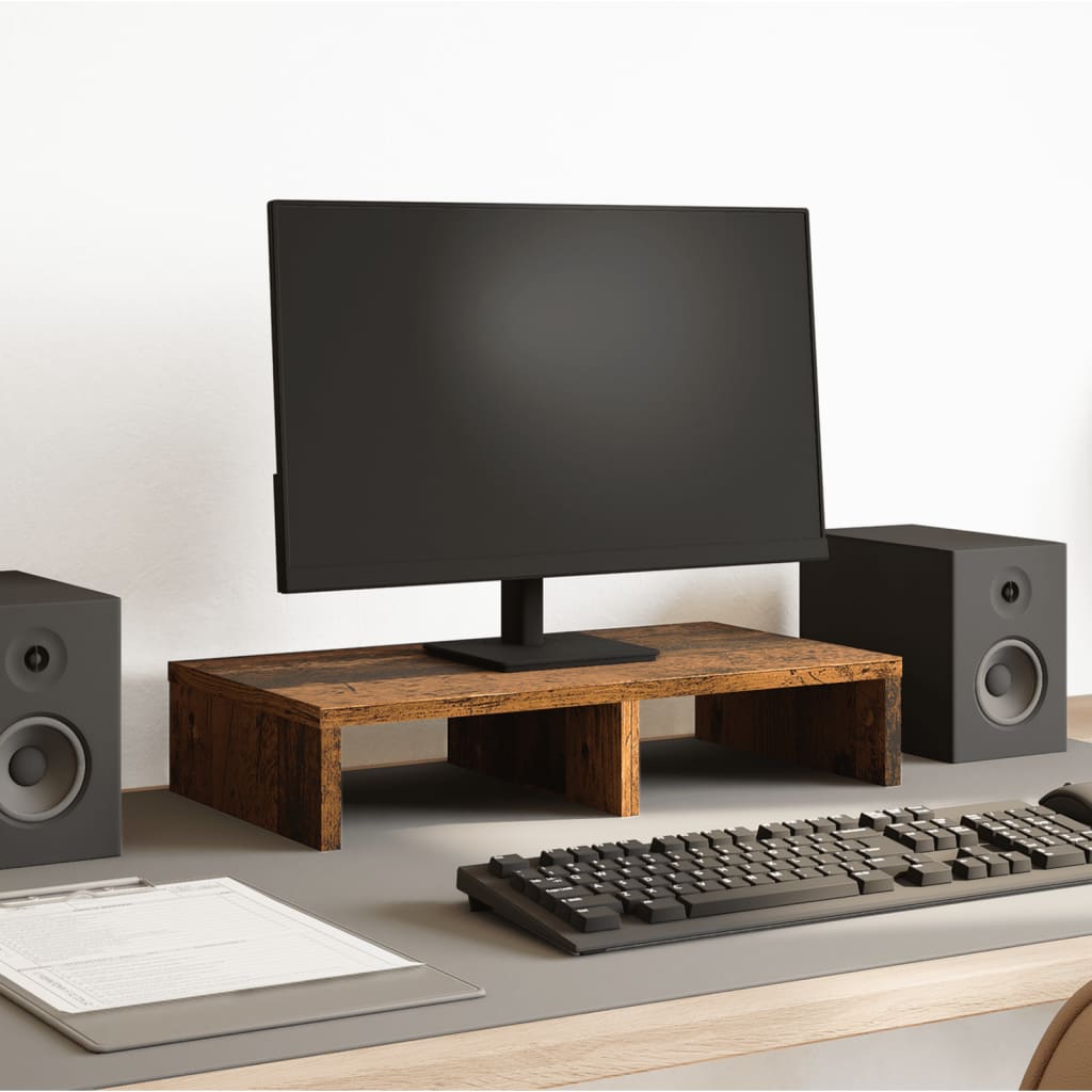 Vidaxxl Monitorständer 50x27x10 cm verarbeitetes Holz, altholzfarben