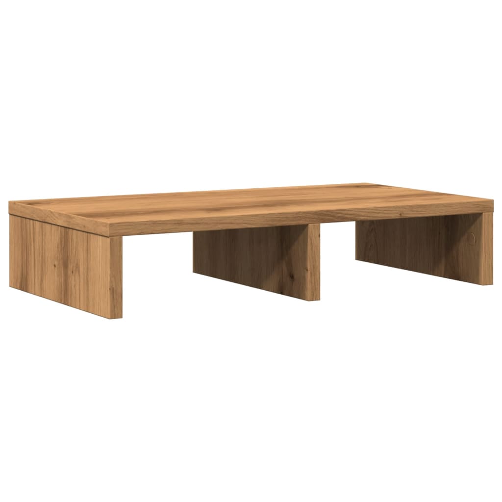 Vidaxx-Monitorständer 50 x 27 x 10 cm, handgefertigtes Holz, handwerkliche Eichenfarbe