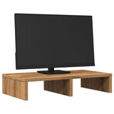 Vidaxx-Monitorständer 50 x 27 x 10 cm, handgefertigtes Holz, handwerkliche Eichenfarbe