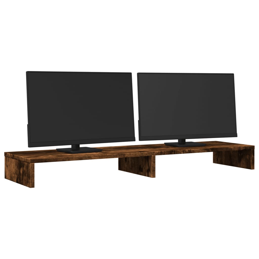 VidaXL Monitorständer 100x27x10 cm verarbeitetes Holz, geräucherte Eiche