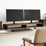 VidaXL Monitorständer 100x27x10 cm verarbeitetes Holz, geräucherte Eiche
