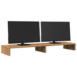 VidaXL Monitorständer 100 x 27 x 10 cm, handgefertigtes Holz, handgefertigte Eiche