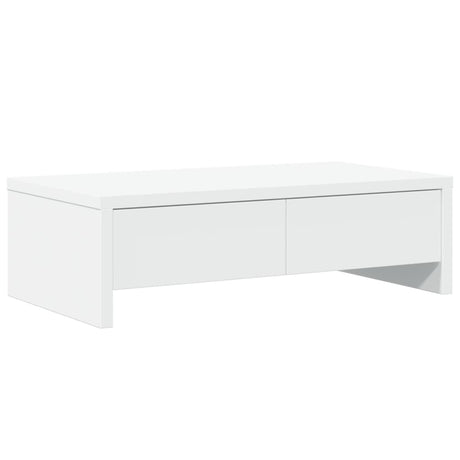 Vidaxxl Monitorständer mit Schubladen 50x27x15 cm, lackiertes Holz weiß