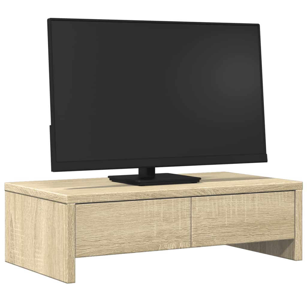Vidaxxl Monitorständer mit Schubladen 50x27x15 cm, Holzfarbe Sonoma-Eiche