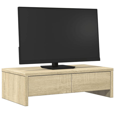 Vidaxxl Monitorständer mit Schubladen 50x27x15 cm, Holzfarbe Sonoma-Eiche