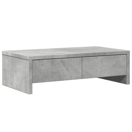 Vidaxxl Monitorständer mit Schubladen 50x27x15 cm, Holzwerkstoff, Betongrau