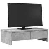 Vidaxxl Monitorständer mit Schubladen 50x27x15 cm, Holzwerkstoff, Betongrau