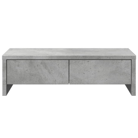 Vidaxxl Monitorständer mit Schubladen 50x27x15 cm, Holzwerkstoff, Betongrau