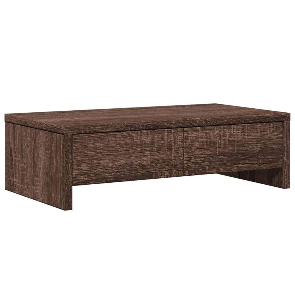 Vidaxxl Monitorständer mit Schubladen 50x27x15 cm Holz braune Eiche