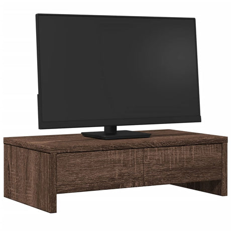 Vidaxxl Monitorständer mit Schubladen 50x27x15 cm Holz braune Eiche