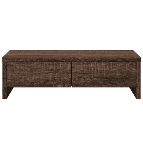 Vidaxxl Monitorständer mit Schubladen 50x27x15 cm Holz braune Eiche