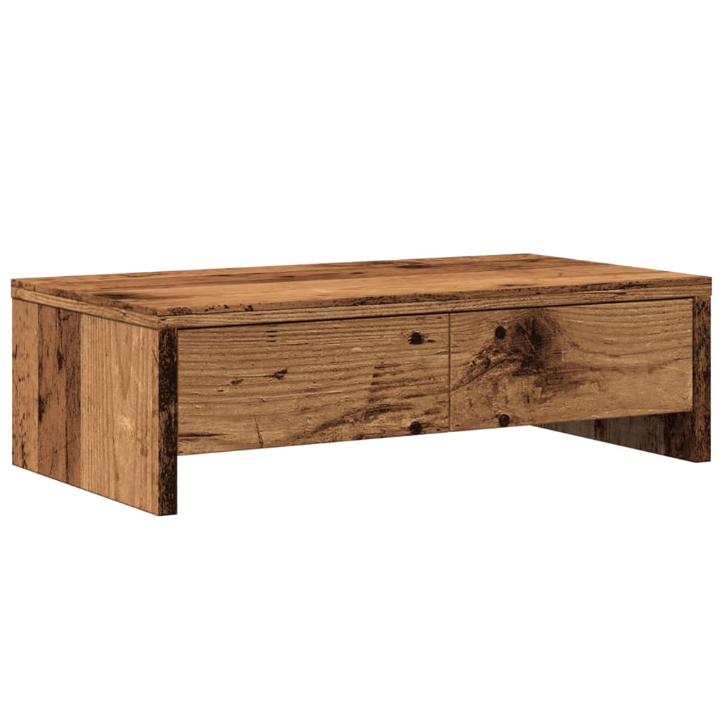 Vidaxxl Monitorständer mit Schubladen 50x27x15 cm verarbeitetes Holz, Altholz