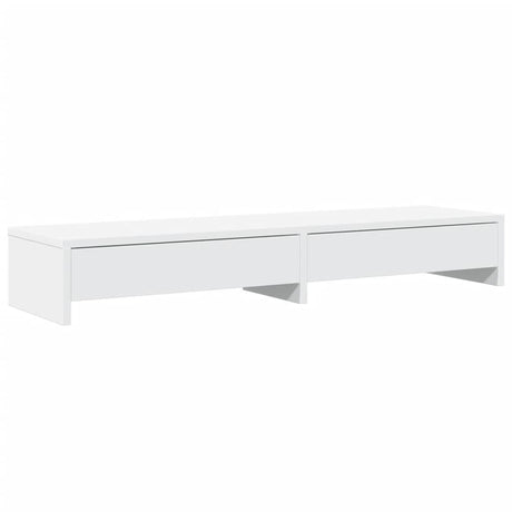 Vidaxxl Monitorständer mit Schubladen 100x27x15 cm, Holzwerkstoff weiß