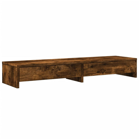 Vidaxxl Monitorständer mit Schubladen 100x27x15 cm, Holzfarbe geräucherte Eiche