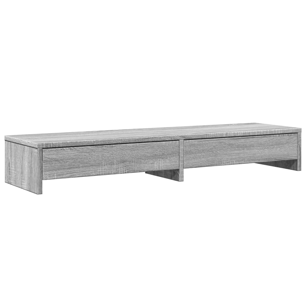 Vidaxxl Monitorständer mit Schubladen 100x27x15 cm Holzgrau Sonoma Eiche