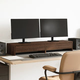 Vidaxxl Monitorständer mit Schubladen 100x27x15 cm Holz braun Eichenfarbe