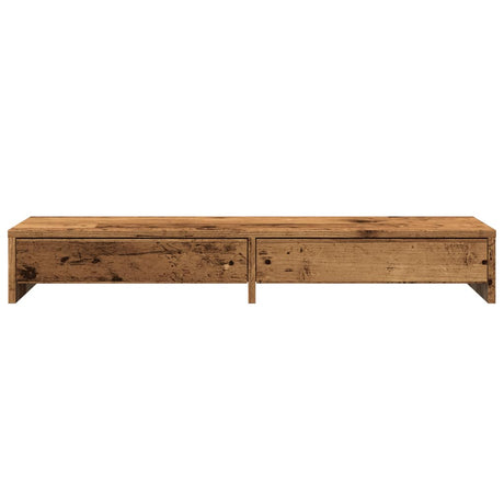 Vidaxxl Monitorständer mit Schubladen 100x27x15 cm Holz, altholzfarben