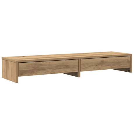 Vidaxxl Monitorständer mit Schubladen 100x27x15 cm Holz handwerkliche Eiche