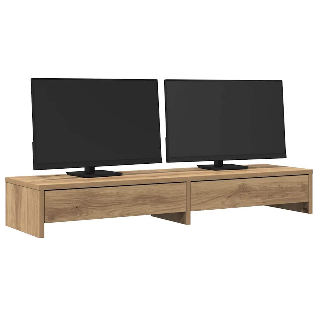 VidaXL Monitorständer mit Schubladen 100x27x15 cm Holz handwerkliche Eiche